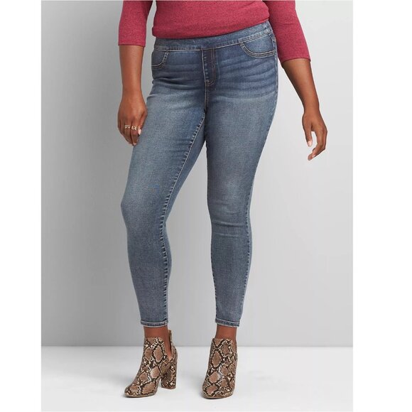 Plus Size 24 Lane Bryant High Rise Pull On Jegging Jeans Flex Magic Waistband - Picture 1 of 2